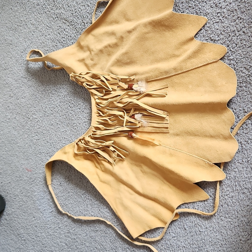 Hippie boho biker leather halter top festival